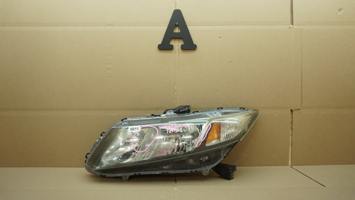 2013-2015 HONDA CIVIC FRONT LEFT DRIVER SIDE HEADLIGHT HALOGEN OEM 13 14 15