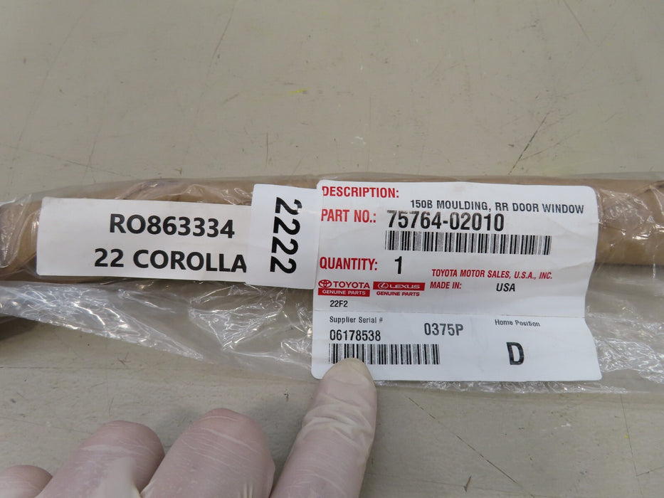 2020-2023 TOYOTA COROLLA SEDAN REAR LEFT SIDE UPPER DOOR MOLDING OEM 75764-02010