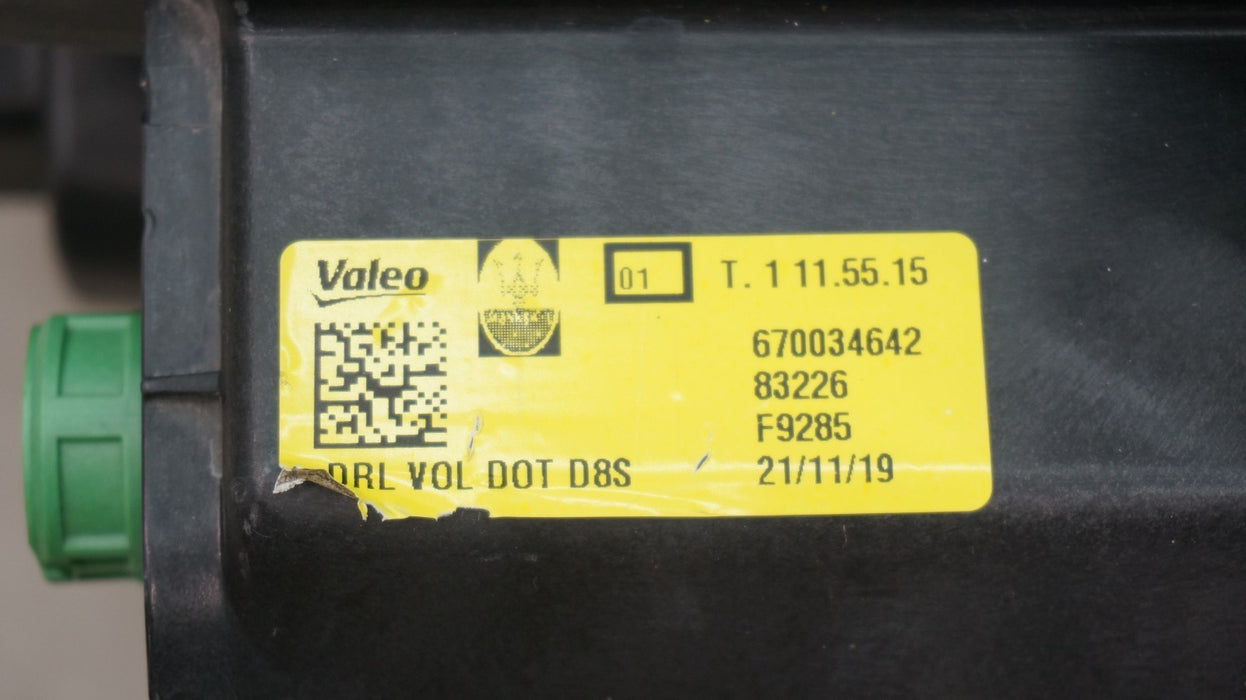 2016-2023 MASERATI LEVANTE FRONT LEFT DRIVERS SIDE LED HEADLIGHT OEM