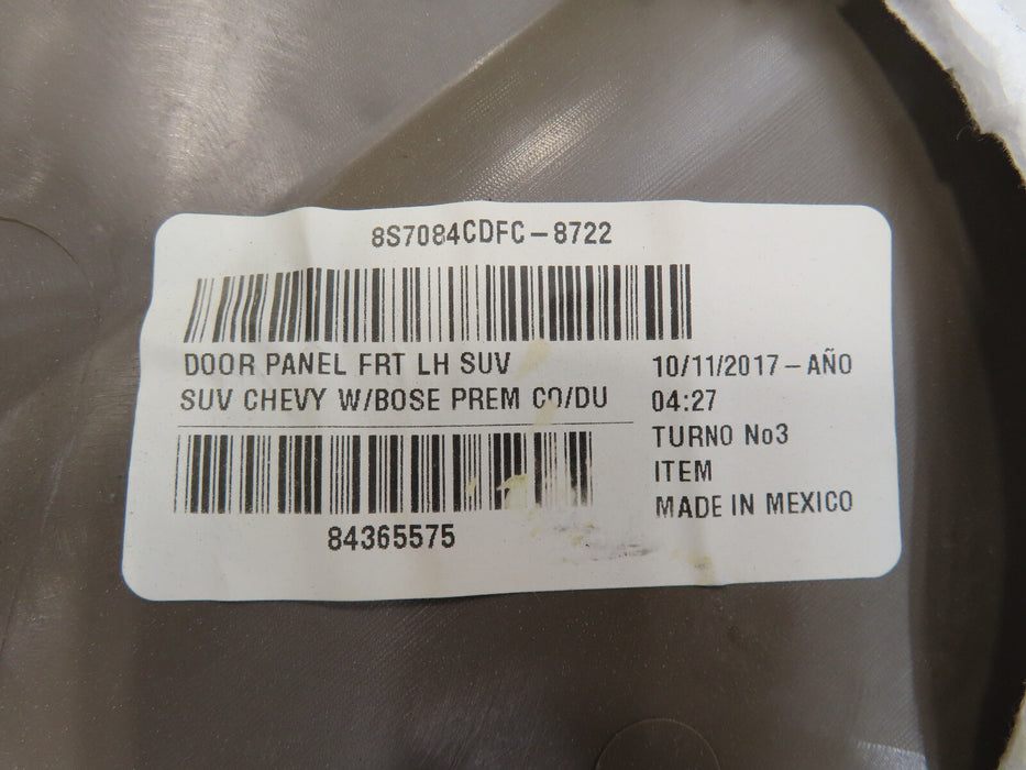 2015-2019 CHEVROLET SUBURBAN FRONT LEFT DRIVER DOOR PANEL ASSEMBLY OEM