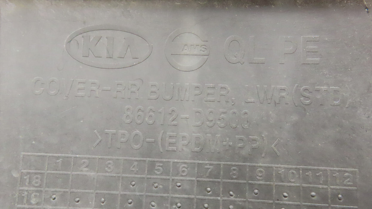 2020-2022 KIA SPORTAGE REAR LOWER BUMPER VALANCE COVER OEM 86612-D9500