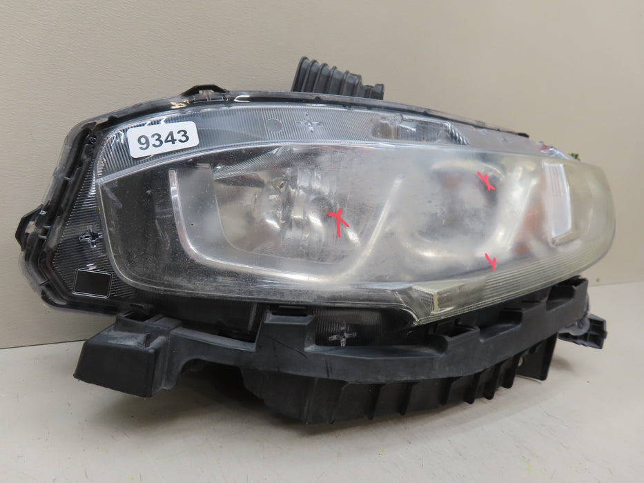 2016-2020 HONDA CIVIC FRONT LEFT DRIVER SIDE HEADLIGHT HALOGEN OEM