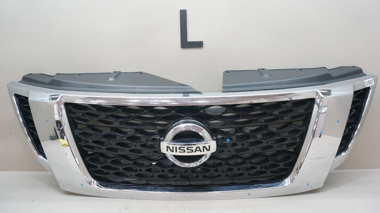 2017-2020 NISSAN ARMADA FRONT UPPER CHROME GRILLE W/CAMERA OEM 62310-5ZW0A
