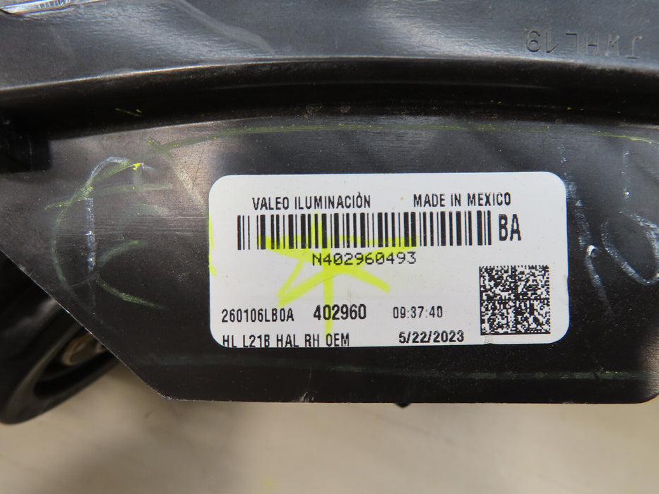 2020-2022 NISSAN SENTRA FRONT RIGHT PASSENGER SIDE HEADLIGHT HALOGEN OEM