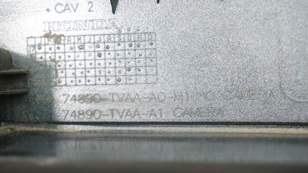 2018-2022 HONDA ACCORD TRUNK LICENSE PLATE MOLDING WITH CAMERA OEM 74890-TVAA-A0