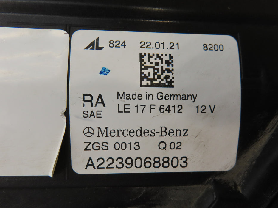 ..2021-2023 MERCEDES-BENZ S-CLASS FRONT RIGHT PASSENGER SIDE HEADLIGHT LED OEM