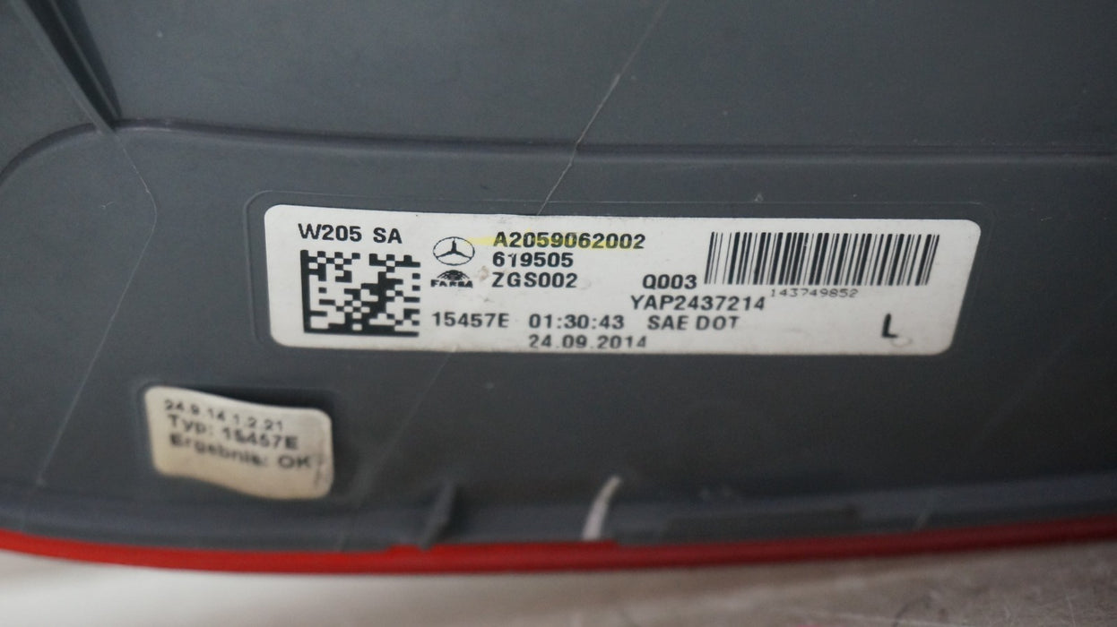 *MINT* 2015-2018 MERCEDES-BENZ C300 C43 REAR LEFT DRIVER SIDE LED TAIL LIGHT OEM
