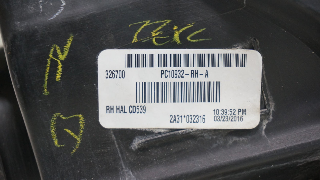 2015-2018 FORD EDGE FRONT RIGHT PASSENGER SIDE HALOGEN HEADLIGHT OEM PC10932-RH-