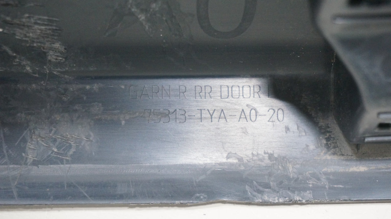 2022-2025 ACURA MDX REAR RIGHT LOWER DOOR TRIM MOLDING OEM 75313-TYA-A0