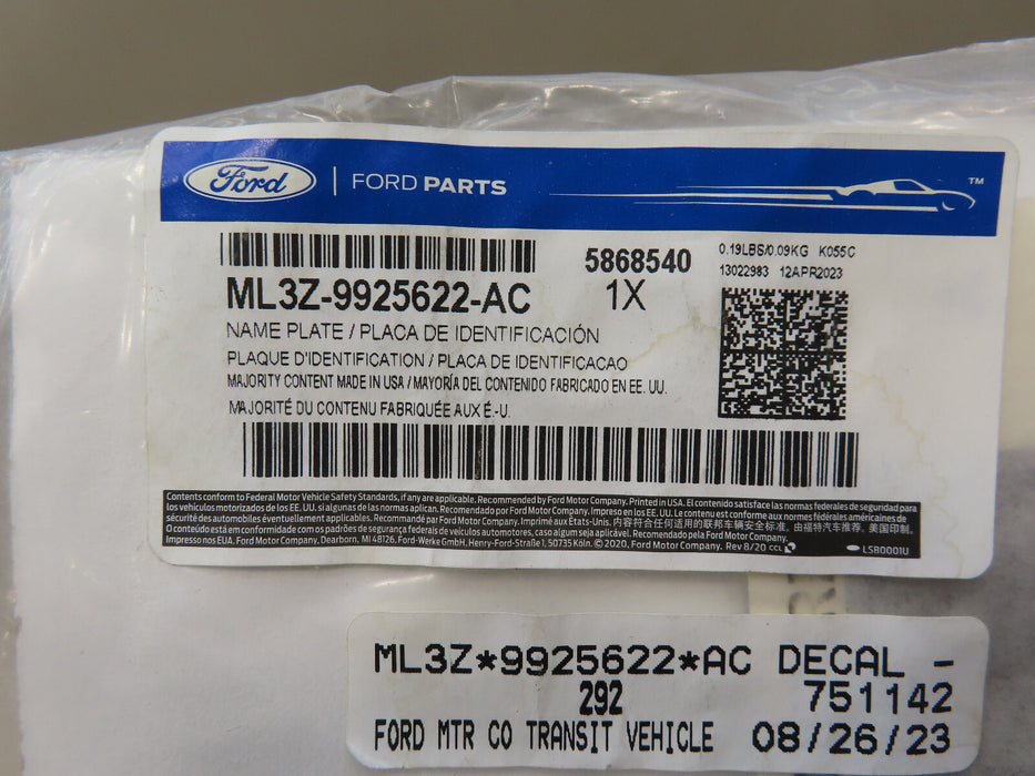 2021-2024 FORD 150 F250 F350 REAR BED NAMEPLATE DECAL OEM