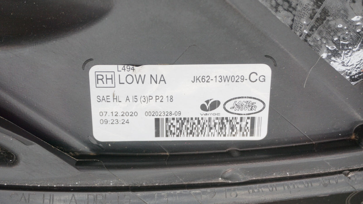 2018-2022 RANGE ROVER SPORT L494 RIGHT SIDE HEADLIGHT LED OEM JK62-13W029