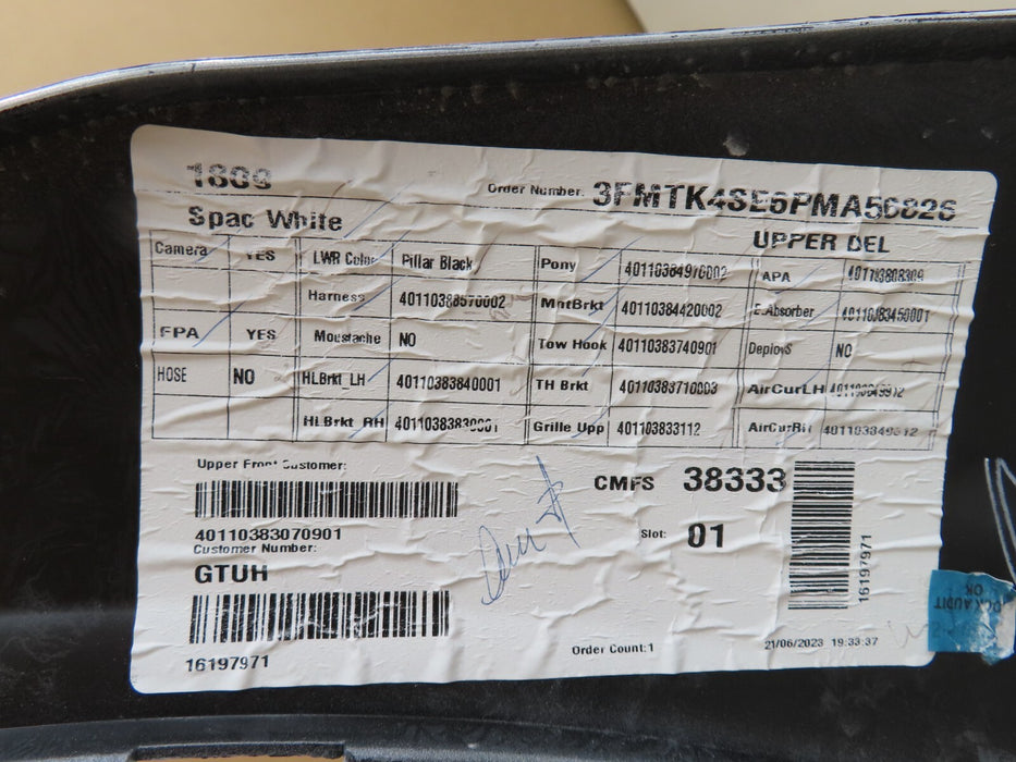 2021-2023 FORD MUSTANG MACH-E GT FRONT BUMPER COVER PANEL OEM LK9B-17C831