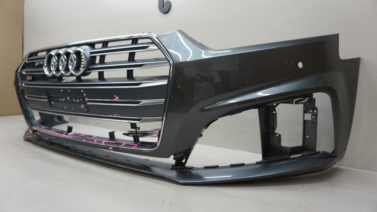 2018-2019 AUDI S5 B9 FRONT BUMPER COVER PANEL W/ GRILLE EMBLEM OEM 8W6807437