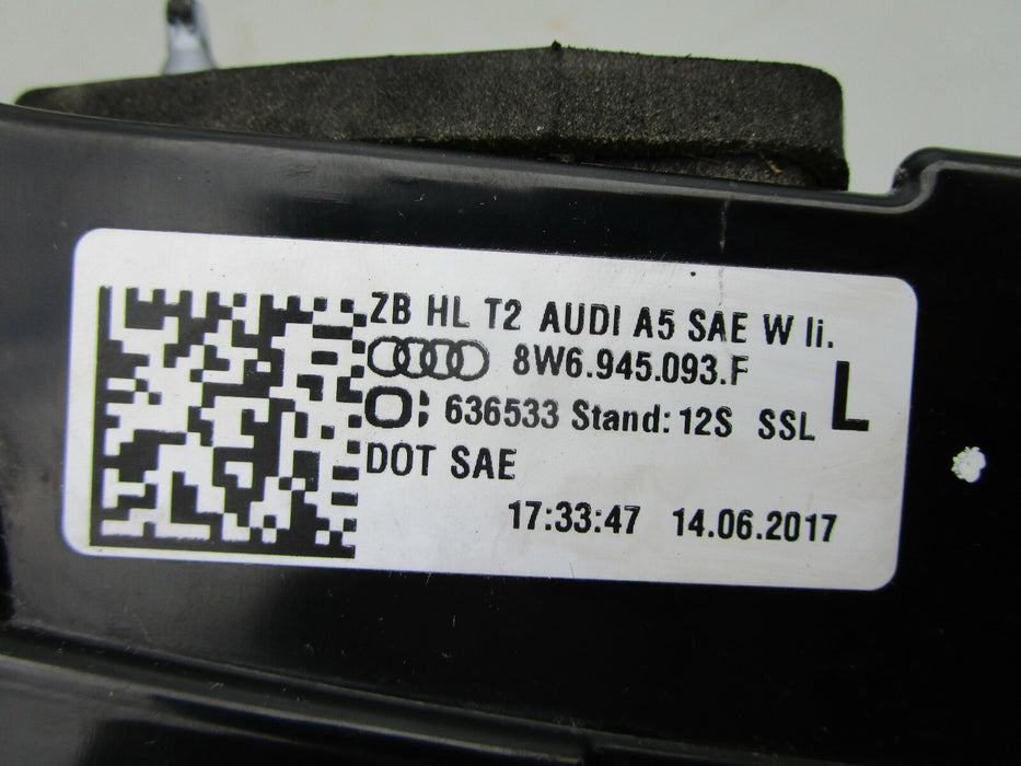 17 18 19 AUDI A5 S5 LEFT REAR INNER TAILLIGHT TAILLAMP OEM