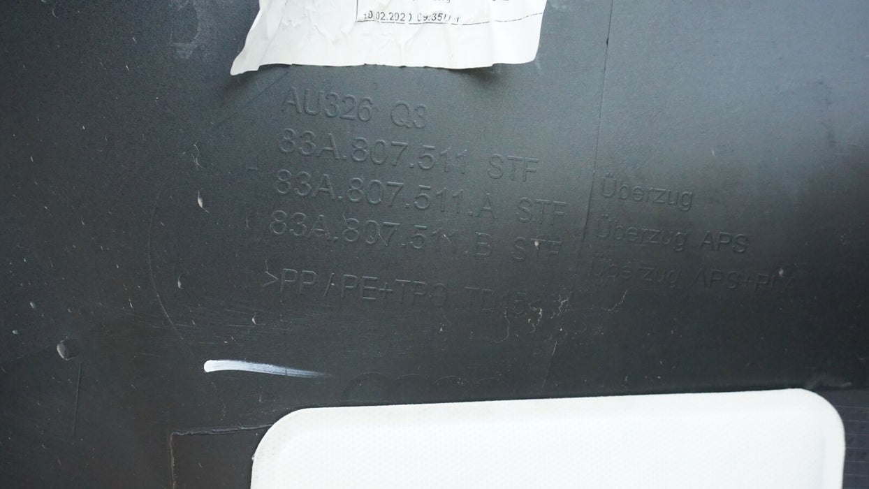 2019-2020 AUDI Q3 S-LINE REAR BUMPER COVER PANEL ORIGINAL 83A807511 OEM 19 20