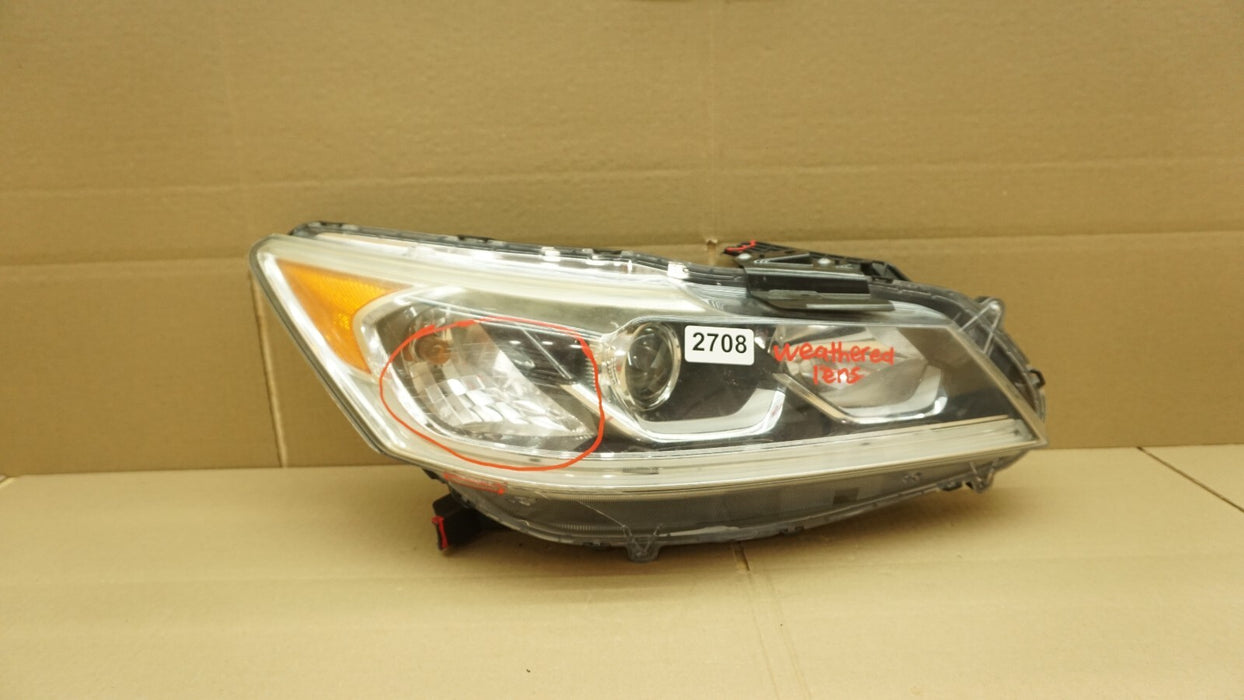 2016-2017 HONDA ACCORD FRONT RIGHT PASSENGER SIDE HEADLIGHT HALOGEN W/ LED OEM