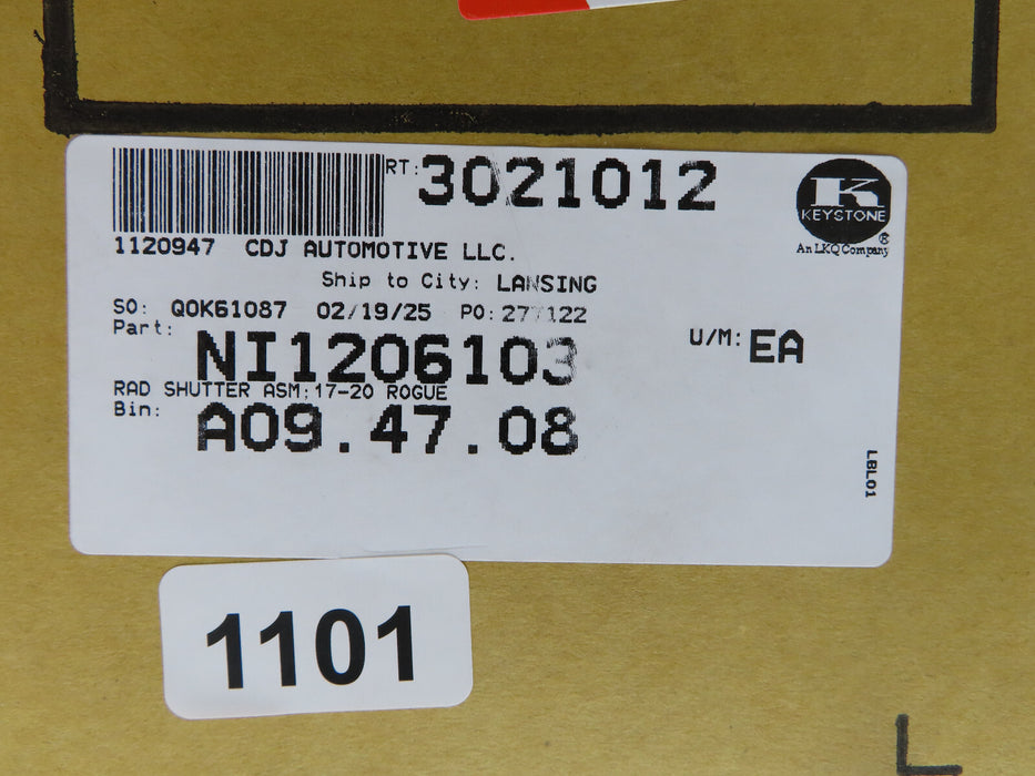 2017-2020 NISSAN ROGUE FRONT LOWER RADIATOR AIR SHUTTER AFTERMARKET