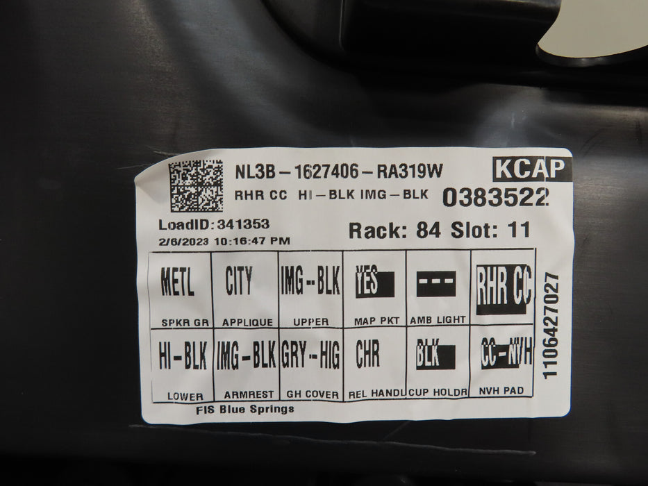 2021 2022 FORD F-150 REAR RIGHT INTERIOR DOOR PANEL OEM ML3B-16642A54-A